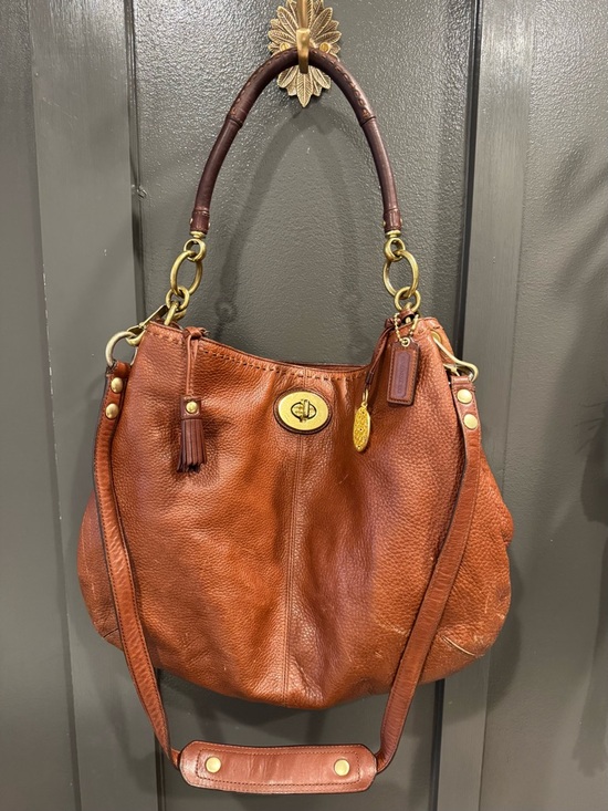 Coach Handbags - Coach Russet Brown Leather Shoulder Hobo Bag with Brass Hardware